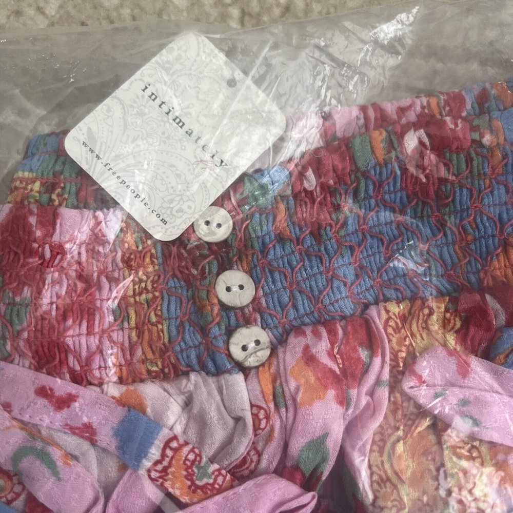 Free People Intimately Rule the World Boho Romper Size XL Bright Combo NWT - Picture 6 of 8